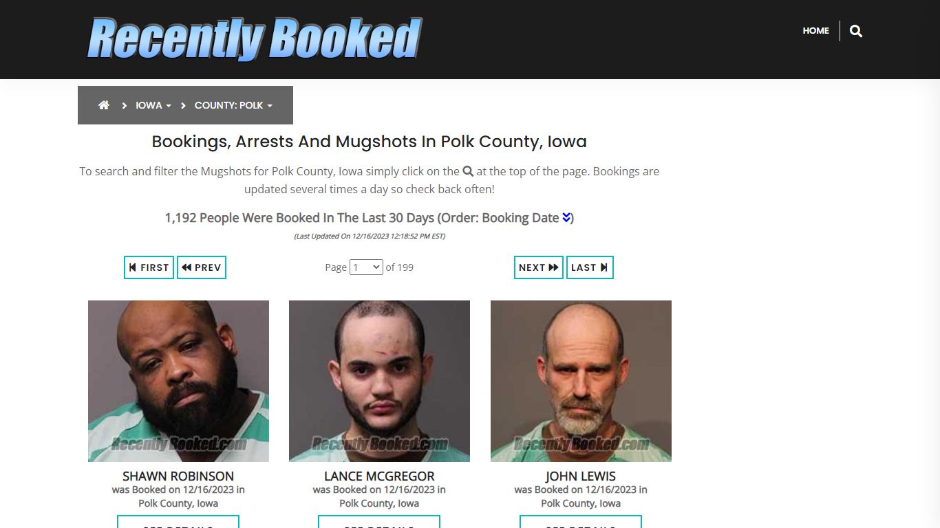 Recent bookings, Arrests, Mugshots in Polk County, Iowa - Recently Booked